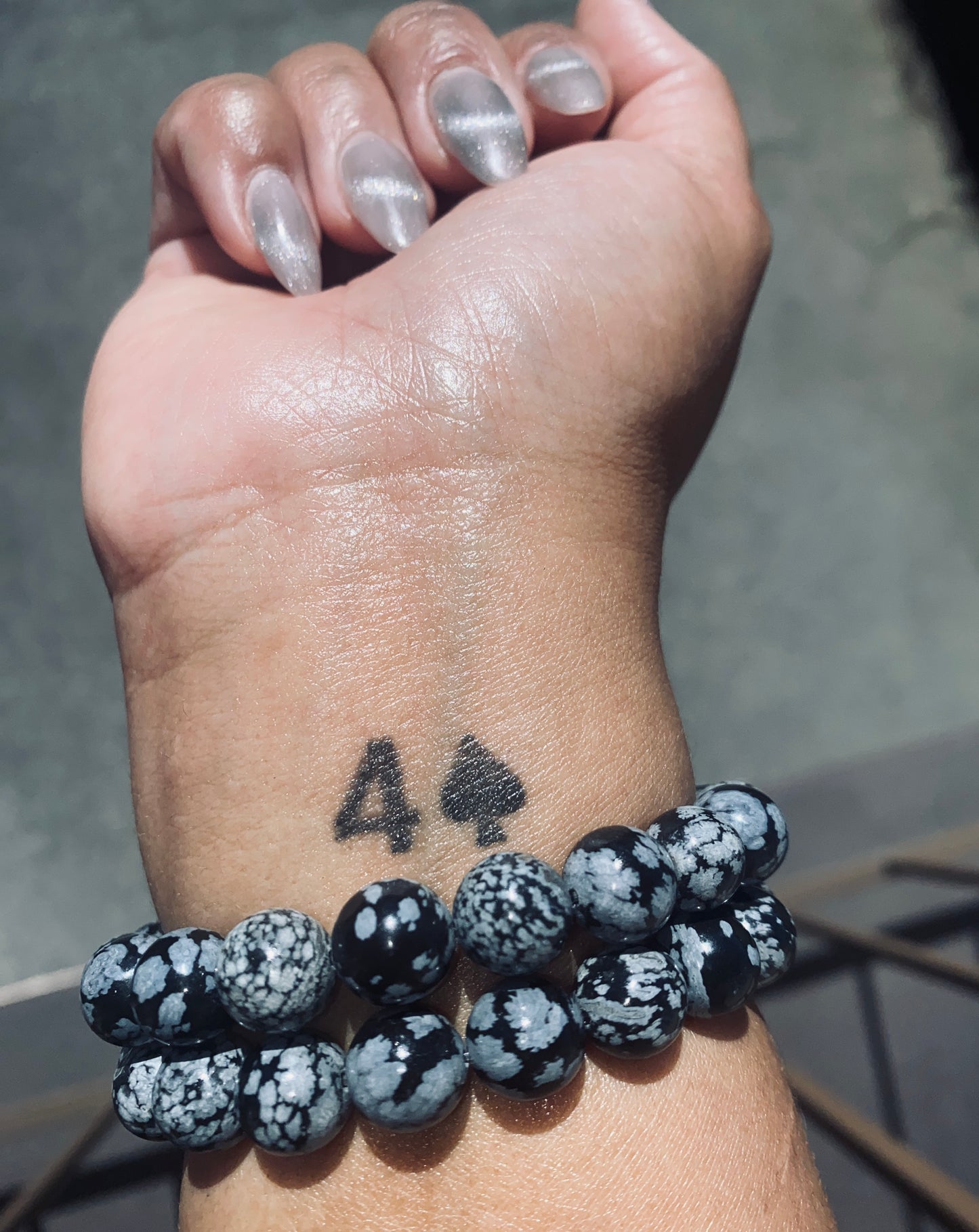 SNOWFLAKE OBSIDIAN BRACELET