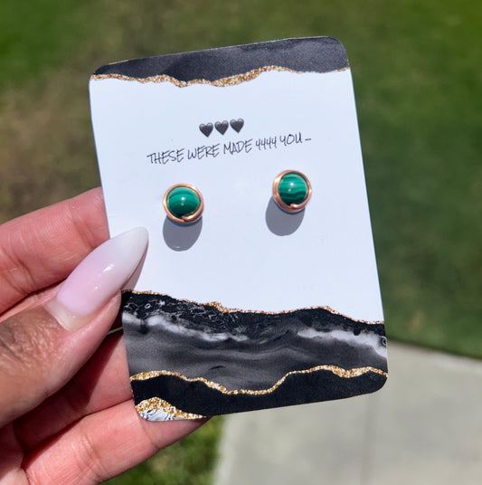 MALACHITE COPPER STUDS