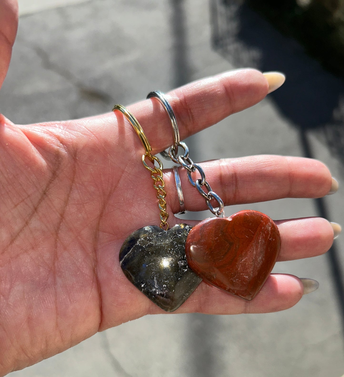 222 KEYCHAYIN SET (LABRADORITE N' RED JASPER)