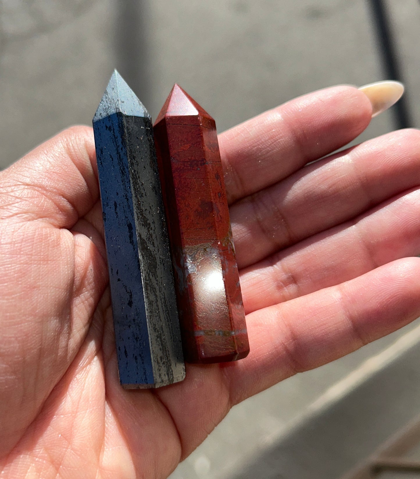 222 HEMATITE N' RED JASPER SET