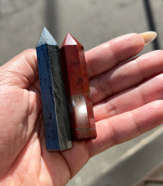 222 HEMATITE N' RED JASPER SET