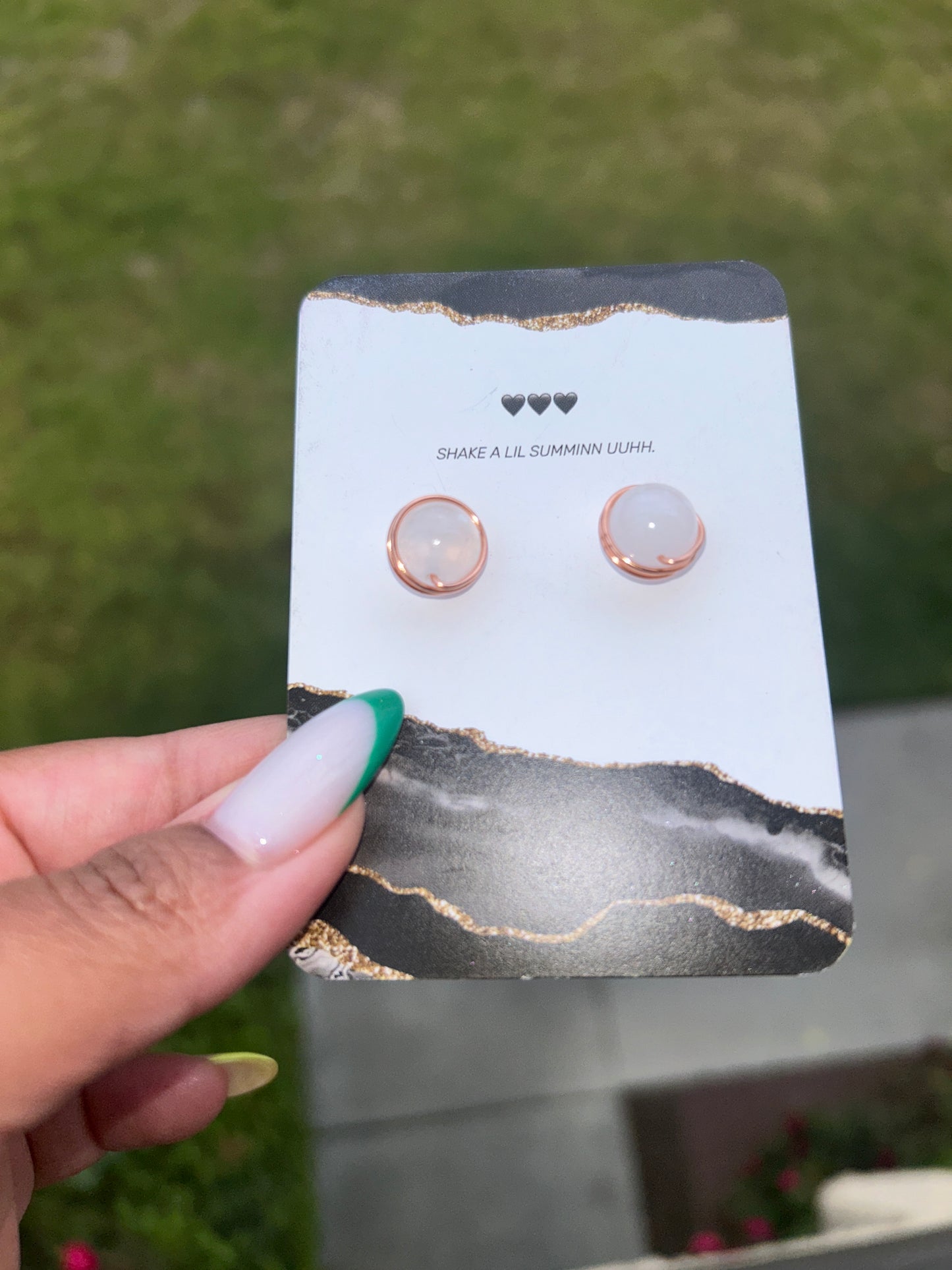 SELENITE COPPER STUDS