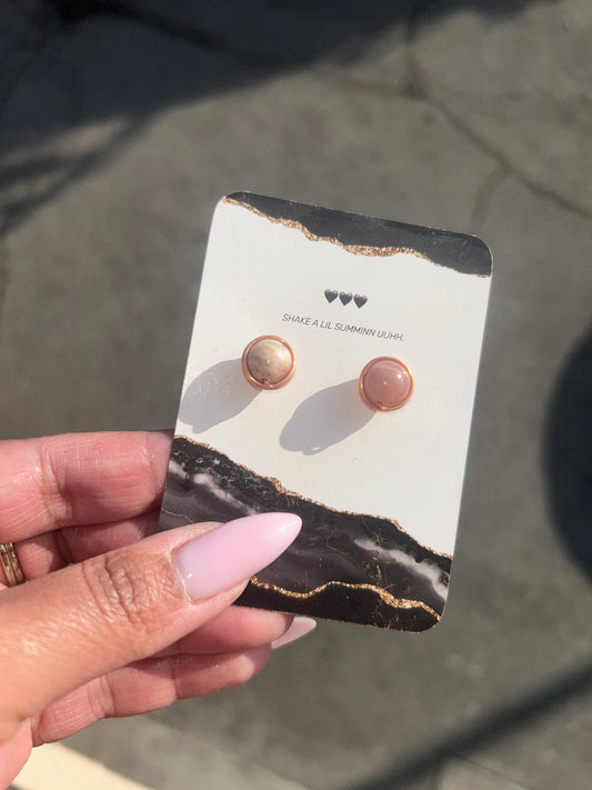 SUNSTONE STUDS (COPPER)