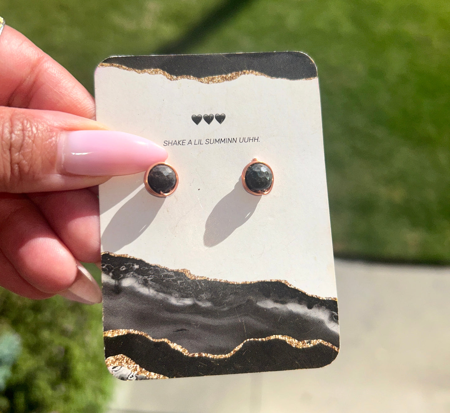 BLACK OPAL COPPER STUDS