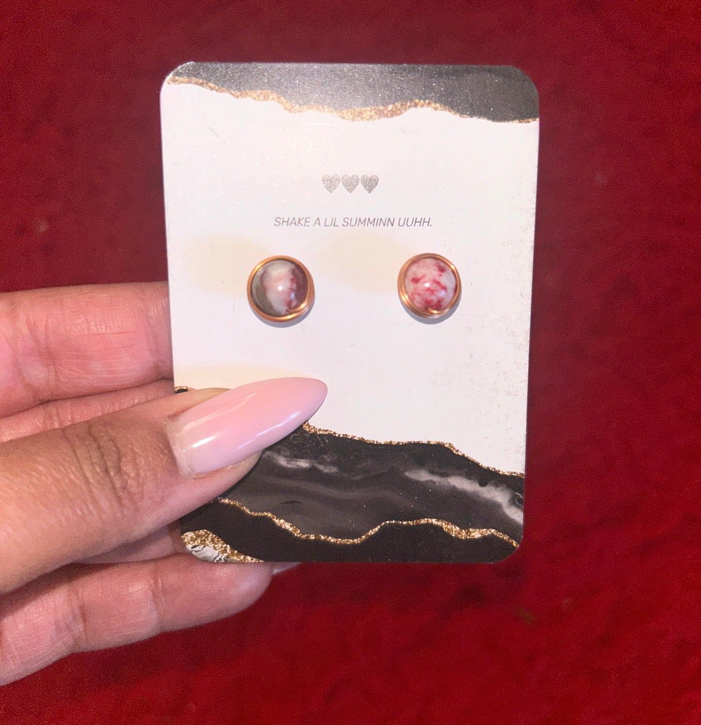 CINNABRITE COPPER STUDS