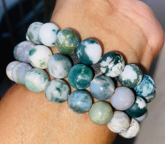 GREEN MOSS AGATE BRACELET