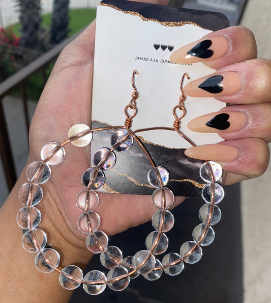 CLEAR QUARTZ HOOPS (MEDIUM)