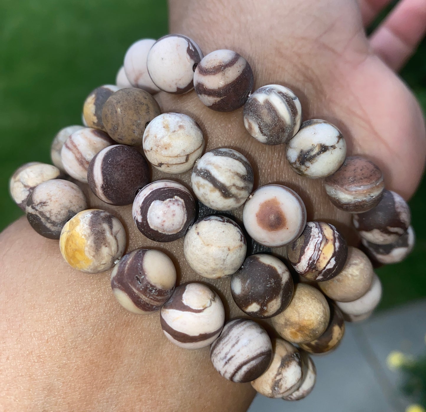 MATTE ZEBRA JASPER BRACELET