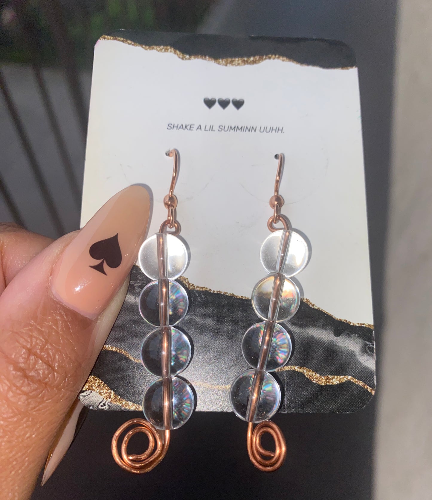 CLEAR QUARTZ DROP EARRINGS