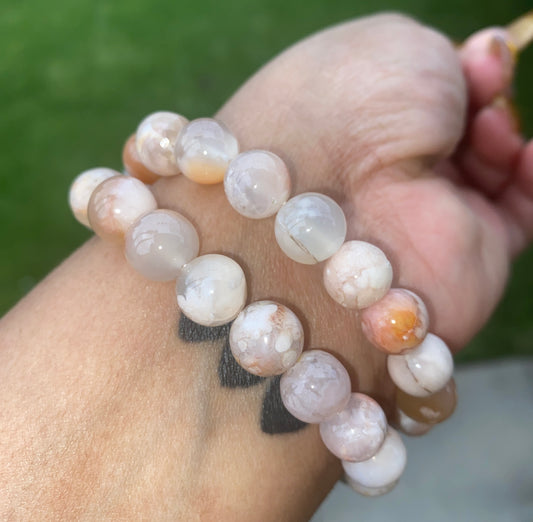 CHERRY BLOSSOM AGATE BRACELET