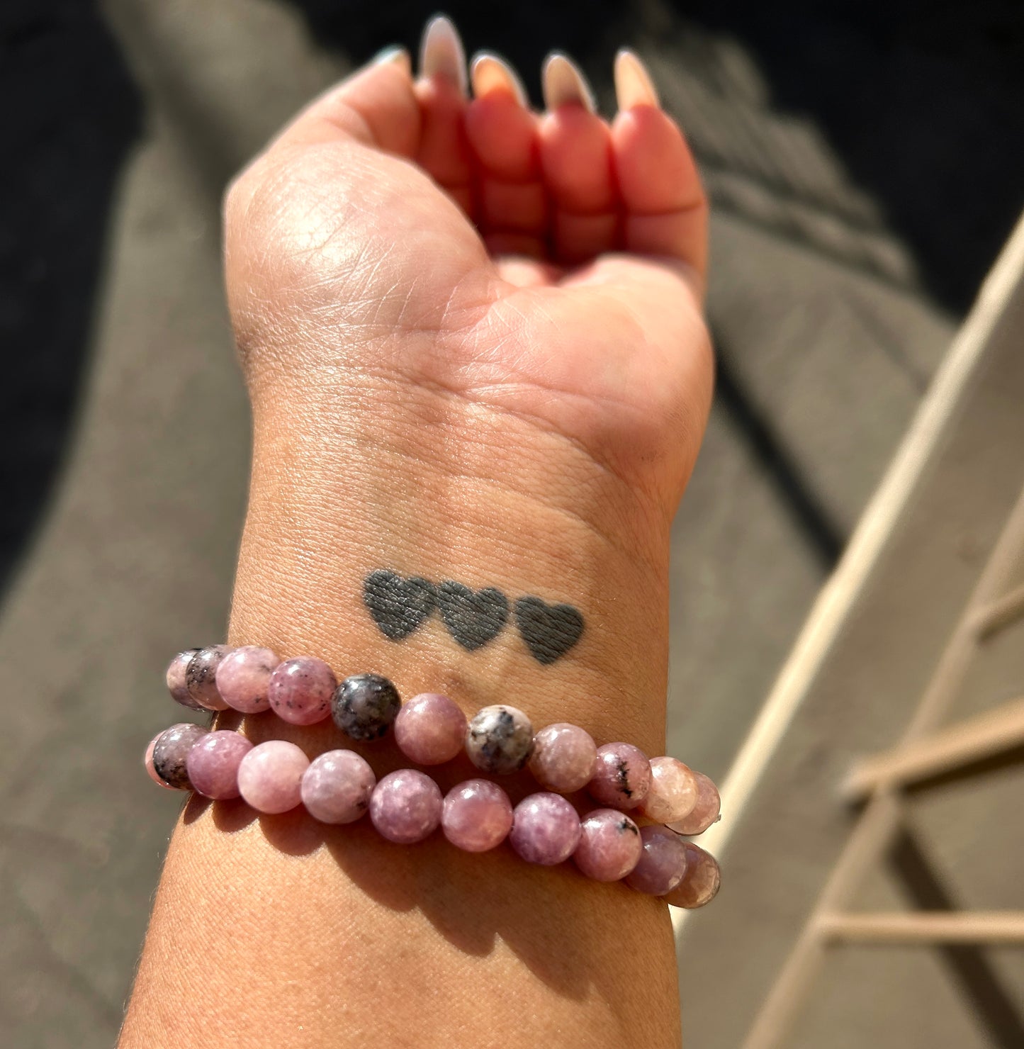 PINK/PURPLE LEPIDOLITE N' FELDSPAR BRACELET