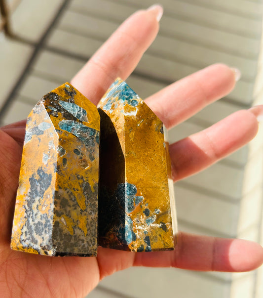 JASPER BLUE APATITE INCLUSION