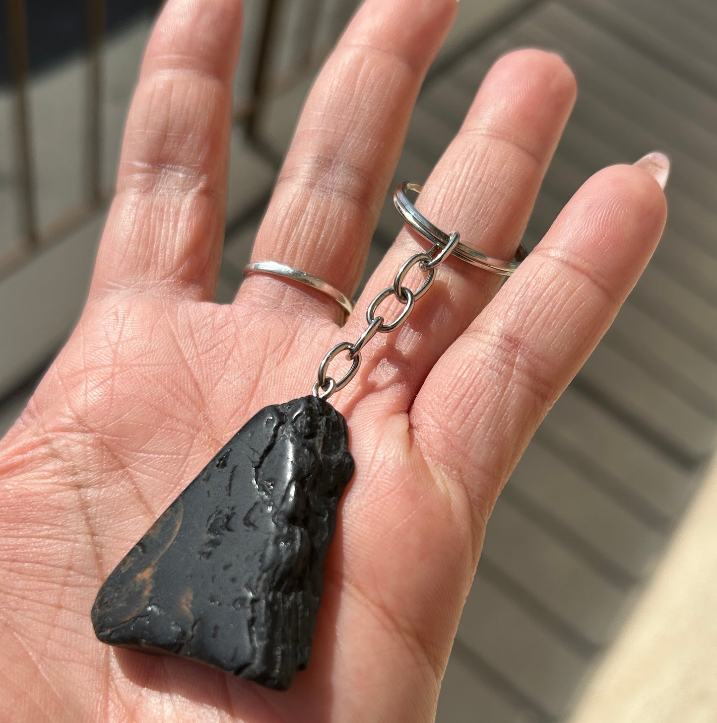 BLACK TOURMALINE KEYCHAIN