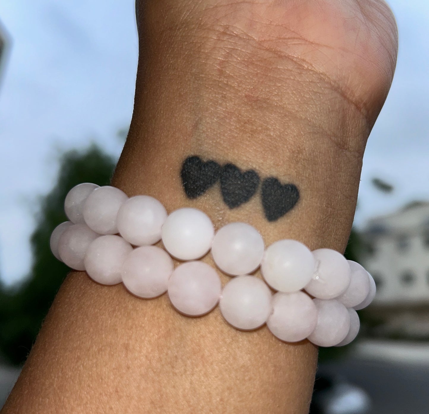 MATTE ROSE QUARTZ BRACELET