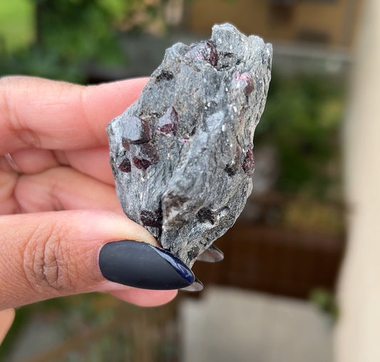 SCHIST WIT GARNET INCLUSIONS