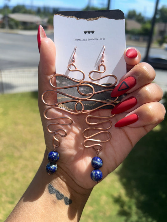 LAPIS LAZULI COPPER EARRINGS