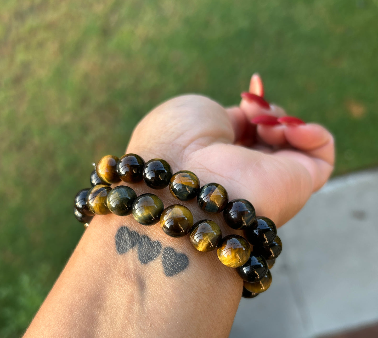 BLUE N' GOLD TIGERS EYE COMBINATION BRACELET