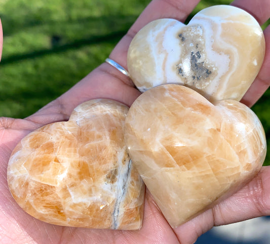 THA HONEY LOVE'S  (ORCHID CALCITE HEARTS)