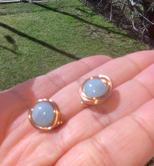 AQUAMARINE COPPER EARRINGS