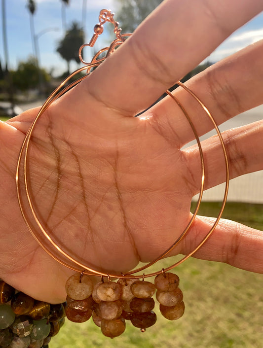 COPPER SUNSTONE HOOPS